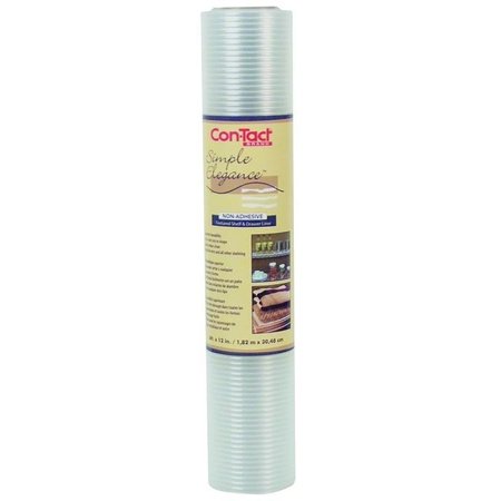 CON-TACT BRAND Ribbed Shelf Liner, 6 ft L, 12 in W, Vinyl, Clear 06F-C8Q01-06